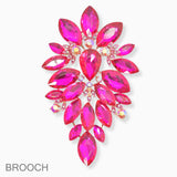 102735, OVERSIZED FLORAL RHINESTONE PIN BROOCH