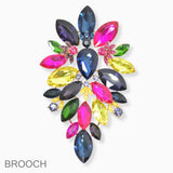 102735, OVERSIZED FLORAL RHINESTONE PIN BROOCH