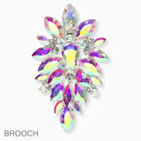 102735, OVERSIZED FLORAL RHINESTONE PIN BROOCH