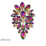 102735, OVERSIZED FLORAL RHINESTONE PIN BROOCH
