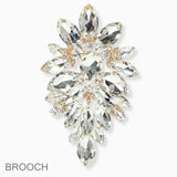 102735, OVERSIZED FLORAL RHINESTONE PIN BROOCH