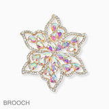102736, FLOWER CRYSTAL RHINESTONE PIN BROOCH