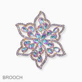 102736, FLOWER CRYSTAL RHINESTONE PIN BROOCH