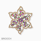 102736, FLOWER CRYSTAL RHINESTONE PIN BROOCH