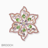 102736, FLOWER CRYSTAL RHINESTONE PIN BROOCH