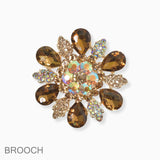 102737, FLOWER RHINESTONE PIN BROOCH