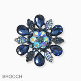 102737, FLOWER RHINESTONE PIN BROOCH