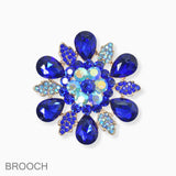 102737, FLOWER RHINESTONE PIN BROOCH