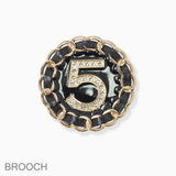 102738, "NUMBER 5" ENAMEL PIN BROOCH
