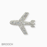 102740, AIRPLANE CRYSTAL RHINESTONE PIN BROOCH