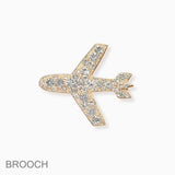 102740, AIRPLANE CRYSTAL RHINESTONE PIN BROOCH