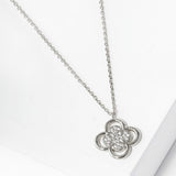 102744, GOLD DIPPED, "TOKEN OF LUCK" CLOVER CHARM CZ NECKLACE