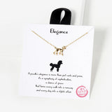 102749, GOLD DIPPED, "ELEGANCE" POODLE DOG NECKLACE