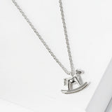 102751, GOLD DIPPED, "UP & DOWN" HORSE RIDE CHARM NECKLACE