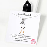 102753, GOLD DIPPED, "LOVE BASEBALL" BASEBALL BAT WITH HEART NECKLACE