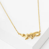 102757, 18K GOLD DIPPED, "ALLIGATOR DAINTY NECKLACE
