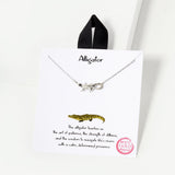102757, 18K GOLD DIPPED, "ALLIGATOR DAINTY NECKLACE