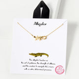 102757, 18K GOLD DIPPED, "ALLIGATOR DAINTY NECKLACE