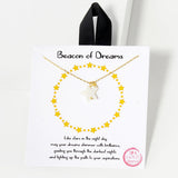 102759, GOLD DIPPED, "BEACON OF DREAMS" DAINTY STAR CHARM NECKLACE