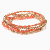 102774, DAINTY MULTI LAYERED BEADED STRETCH BRACELET