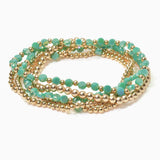 102774, DAINTY MULTI LAYERED BEADED STRETCH BRACELET