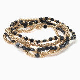 102774, DAINTY MULTI LAYERED BEADED STRETCH BRACELET