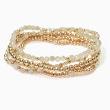 102774, DAINTY MULTI LAYERED BEADED STRETCH BRACELET