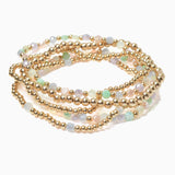 102774, DAINTY MULTI LAYERED BEADED STRETCH BRACELET