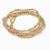 102774, DAINTY MULTI LAYERED BEADED STRETCH BRACELET