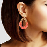 102780, TWISTED BEADED DANGLE EARRING