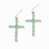 102781, CROSS DANGLE EARRING