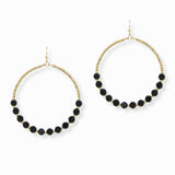 102785, ROUND HOOP BEADED DANGLE EARRING