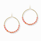 102785, ROUND HOOP BEADED DANGLE EARRING