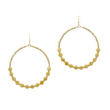 102785, ROUND HOOP BEADED DANGLE EARRING