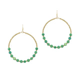 102785, ROUND HOOP BEADED DANGLE EARRING