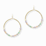 102785, ROUND HOOP BEADED DANGLE EARRING