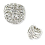 102801, PAVE RHINESTONE STRETCH RING