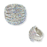 102801, PAVE RHINESTONE STRETCH RING