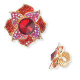 102802, FLOWER RHINESTONE STRETCH RING