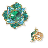 102802, FLOWER RHINESTONE STRETCH RING