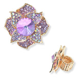 102802, FLOWER RHINESTONE STRETCH RING