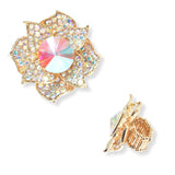 102802, FLOWER RHINESTONE STRETCH RING
