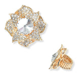 102802, FLOWER RHINESTONE STRETCH RING