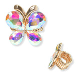102803, BUTTERFLY RHINESTONE STRETCH RING