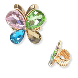 102803, BUTTERFLY RHINESTONE STRETCH RING