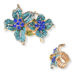 102804, FLOWER CRYSTAL RHINESTONE STRETCH RING