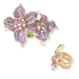 102804, FLOWER CRYSTAL RHINESTONE STRETCH RING