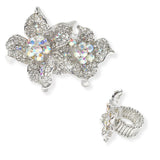 102804, FLOWER CRYSTAL RHINESTONE STRETCH RING