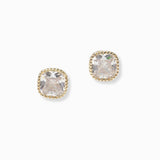 102812, 14K GOLD PLATED, CUBIC ZIRCONIA STUD EARRING