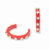 102814, STAR ACCENT ACRYLIC HOOP EARRING